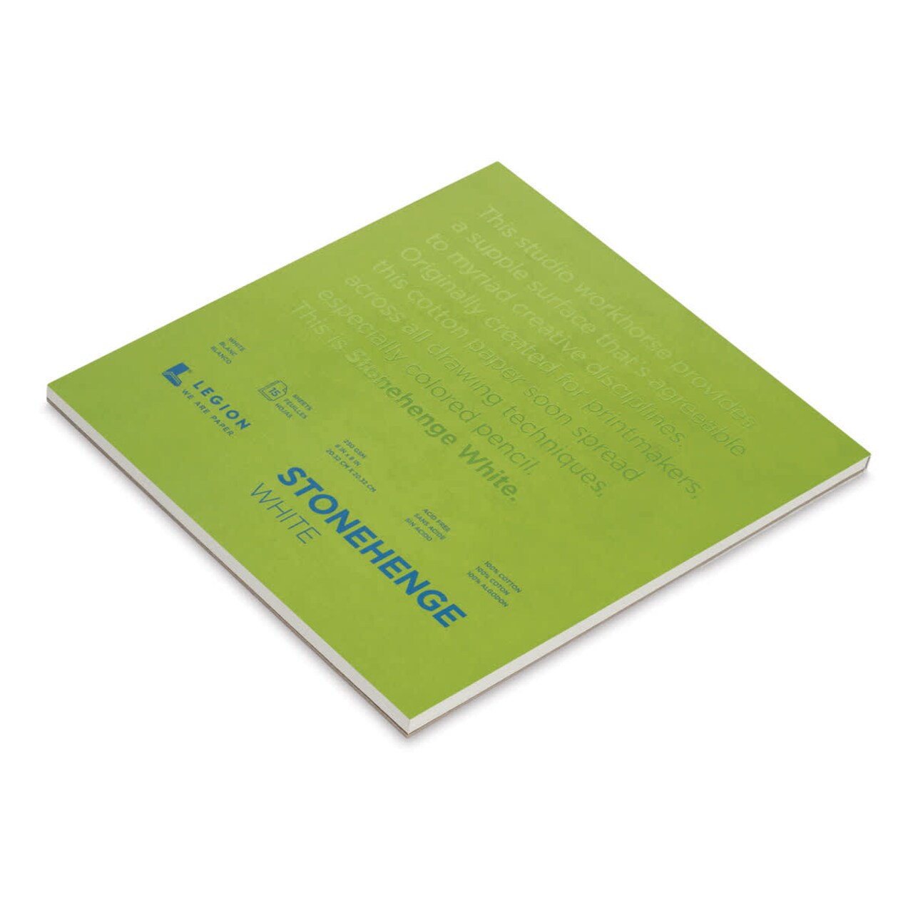 Legion Stonehenge Drawing Paper Pad - 8" x 8", White, 15 Sheets